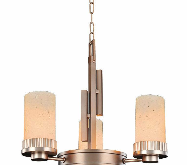 Kalco Lighting 2876BR Brandon Collection Three Light Chandelier in Brushed Bronze Finish