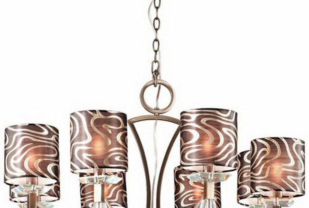 Trans Globe Lighting 70118 AB Eight Light Chandelier in Antique Brass Finish with Crystal Accents