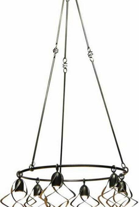Kalco Lighting 2699 HB Oxford Collection Six Light Hanging Chandelier in Heirloom Bronze Finish