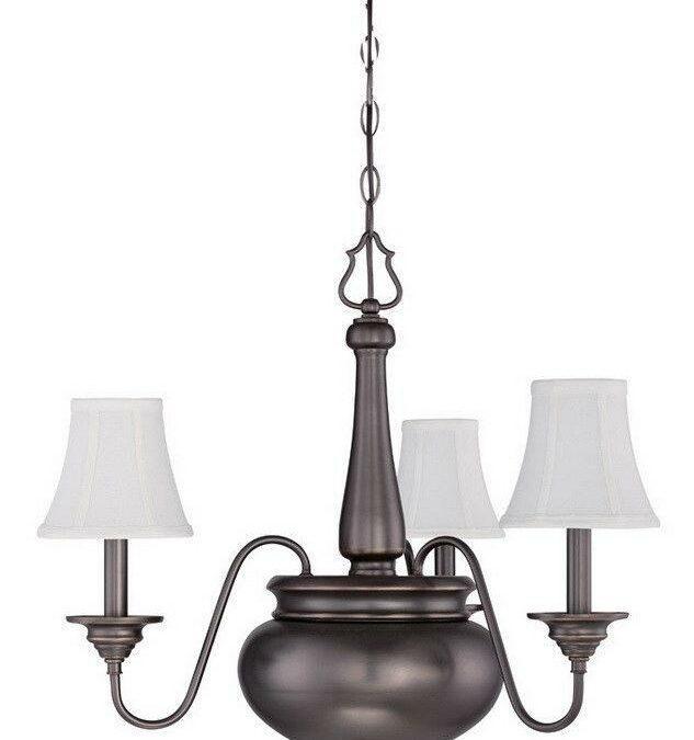 Craftmade Lighting 39623 LB Beaumont Collection Three Light Hanging Chandelier in Legacy Brass Bronze Finish