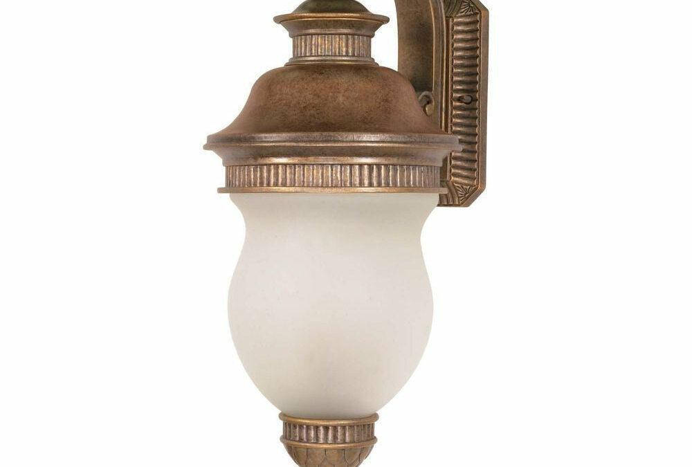 Nuvo Lighting 60-880 Luxor Collection Three Light Exterior Outdoor Wall Lantern in Platinum Gold Finish