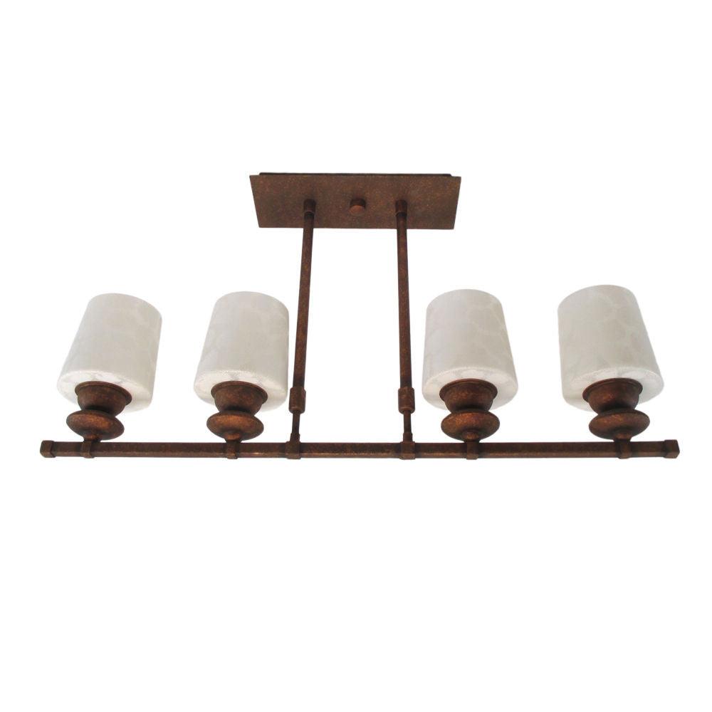 Kalco Lighting B6685 VC Beverly Collection Four Light Linear Chandelier in Volcanic Copper Finish
