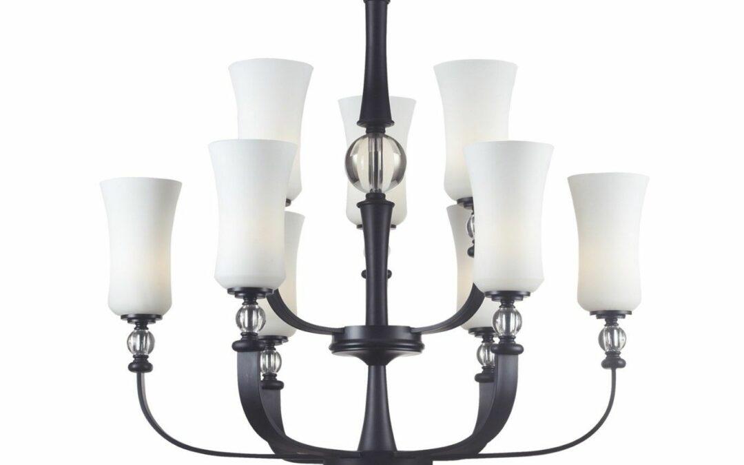 Z-Lite Lighting 604-9 Harmony Collection Nine Light Chandelier in Matte Black Finish