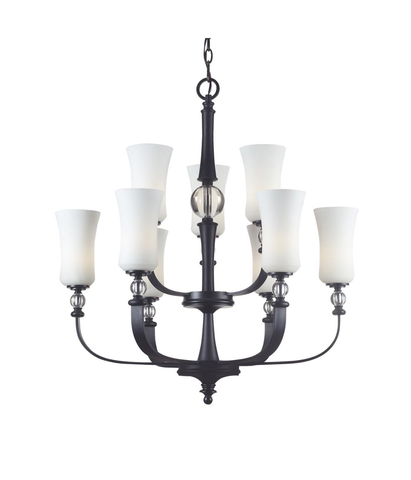 Z-Lite Lighting 604-9 Harmony Collection Nine Light Chandelier in Matte Black Finish