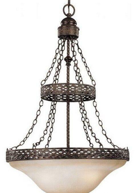 Craftmade Lighting 23633 BA Brookshire Manor Collection Three Light Pendant Chandelier in Burnished Armor Finish
