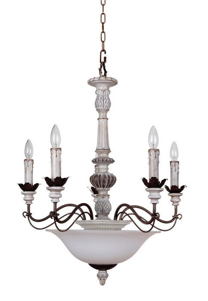 Craftmade Lighting 35227 AWBD Rosedale Collection Seven Light Chandelier in Antique White with Bronze Finish
