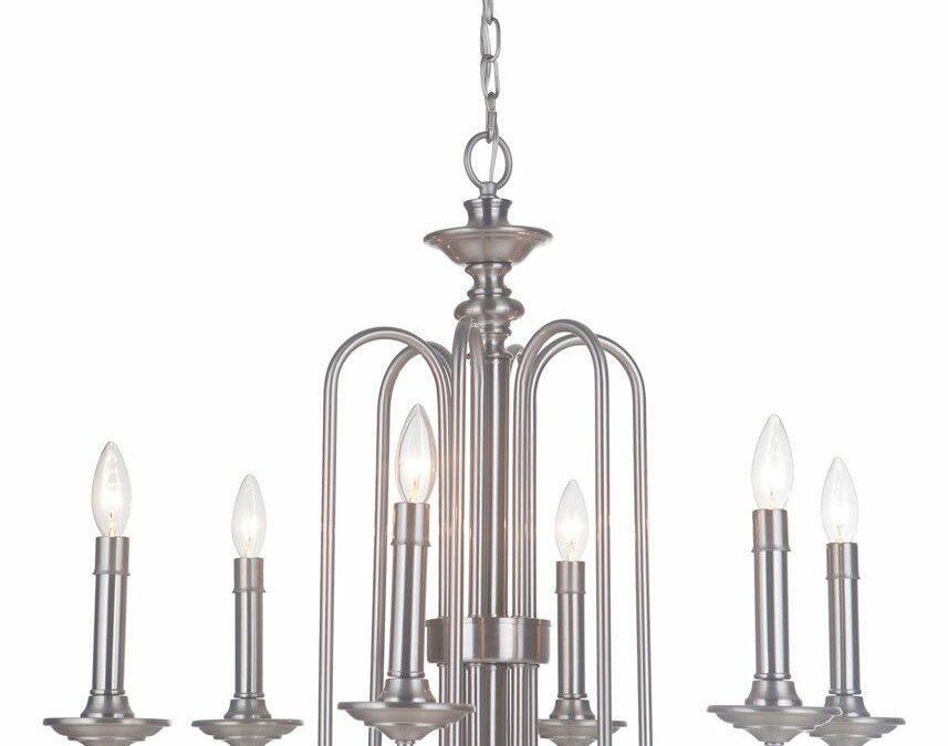 Craftmade Lighting 40726 PLN Avery Collection Six Light Hanging Chandelier in Polished Nickel Finish