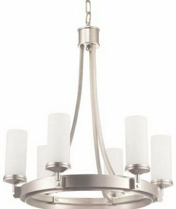 Kalco Lighting 4656 SN Espille Collection Six Light Chandelier in Satin Nickel Finish