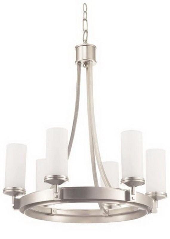 Kalco Lighting 4656 SN Espille Collection Six Light Chandelier in Satin Nickel Finish