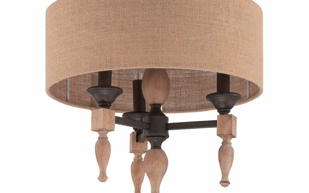 Craftmade Lighting 38183 JBZDO Glenwood Collection Three Light Flush Ceiling in Light Aged Bronze and Distressed Oak Finish