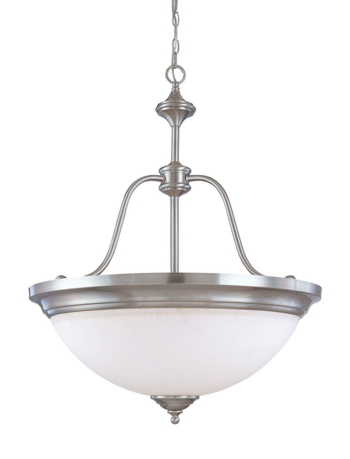 Nuvo Lighting 60-2561 Glenwood Collection Four Light Energy Star Rated Fluorescent Hanging Pendant Chandelier in Brushed Nickel Finish