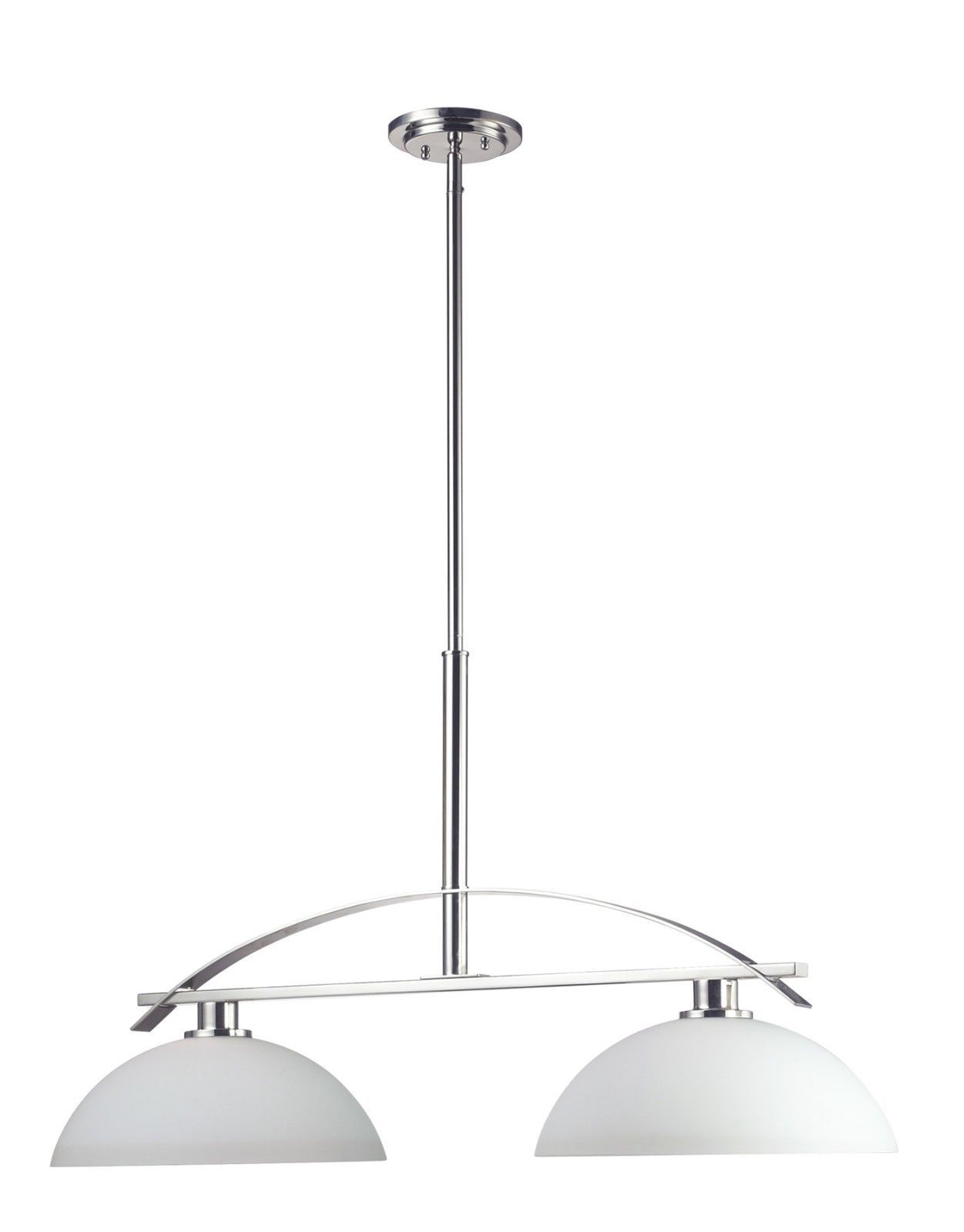 Z-Lite Lighting 605-2 Ellipse Collection Two Light Hanging Island Billiard Chandelier in Polished Chrome Finish