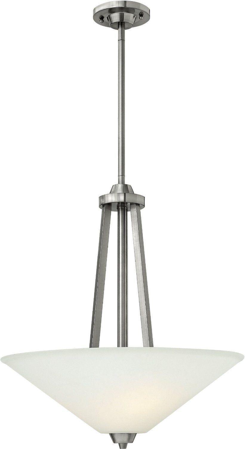 Hinkley Lighting 3664 BN Dillon Collection Three Light Hanging Pendant Chandelier in Brushed Nickel Finish