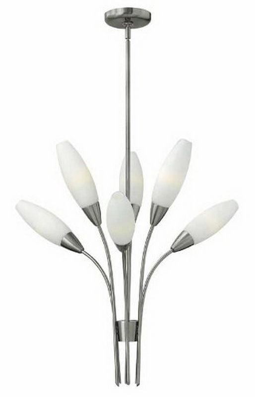 Hinkley Lighting Fredrick Ramond FR40106 BNI Calista Collection Six Light Hanging Pendant Chandelier in Brushed Nickel Finish