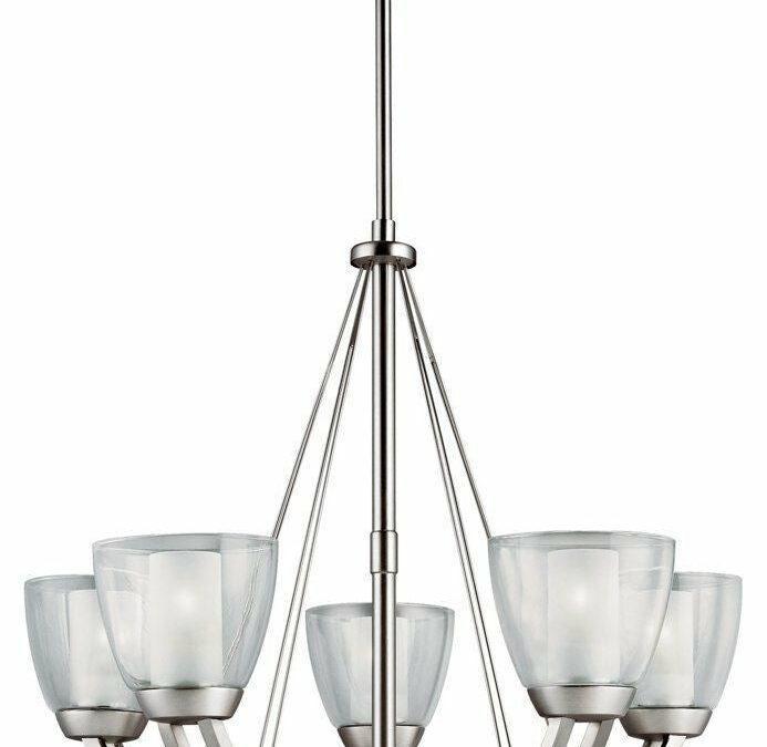 Aztec by Kichler Lighting 34934 Five Light Lucia Collection Hanging Chandelier in Brushed Nickel Finish
