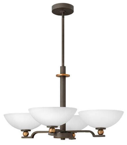 Hinkley Lighting 4684 OZ Cooper Collection Four Light Hanging Chandelier in Oil Rubbed Bronze Finish