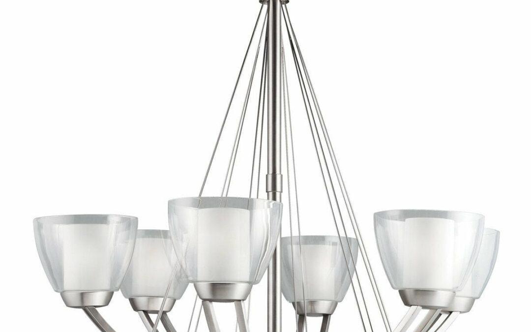 Aztec by Kichler Lighting 34930 Six Light Lucia Collection Hanging Chandelier in Brushed Nickel Finish