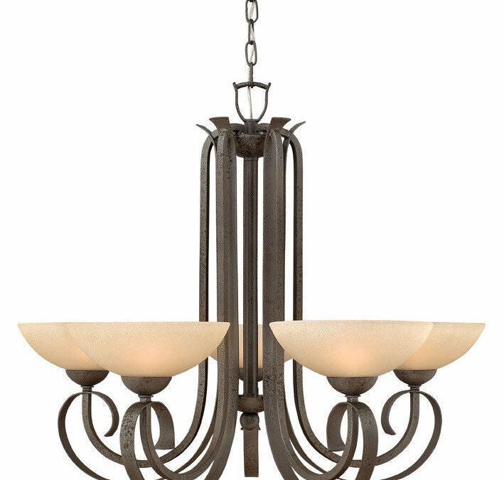 Hinkley Lighting 3765 FI Middlebury Collection Five Light Hanging Chandelier in Forged Iron Finish