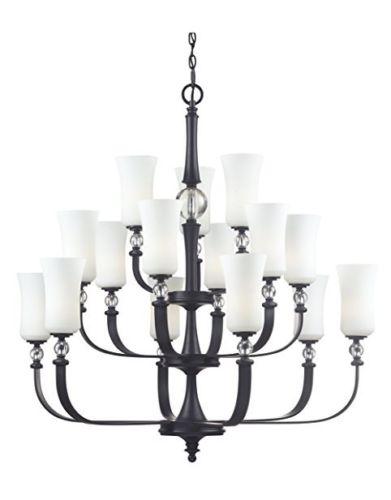 Z-Lite Lighting 604-15 Harmony Collection Fifteen Light Chandelier in Matte Black Finish