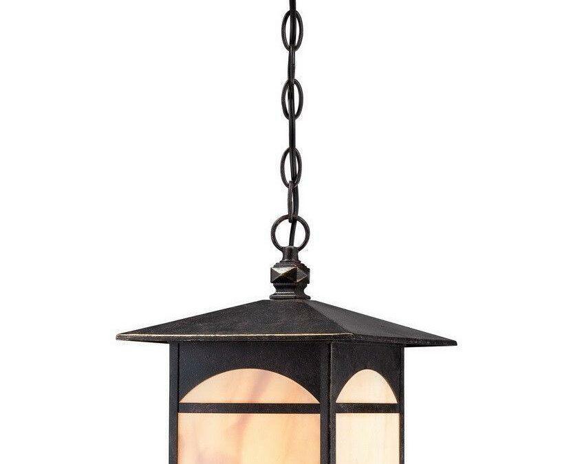 Nuvo Lighting 60-5754 Canyon Collection One Light Energy Efficient GU24 Exterior Outdoor Hanging Lantern in Umber Bronze Finish