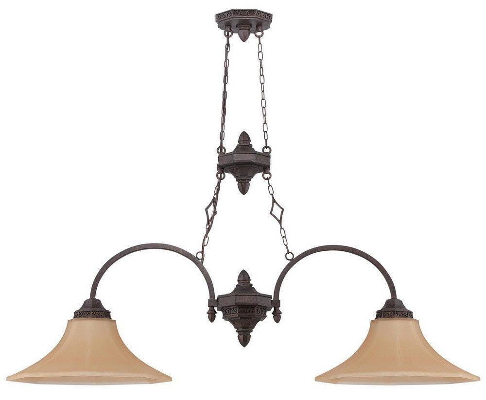 Craftmade Lighting 36472 PR Evangeline Collection Two Light Island Pendant Chandelier in Peruvian Bronze Finish
