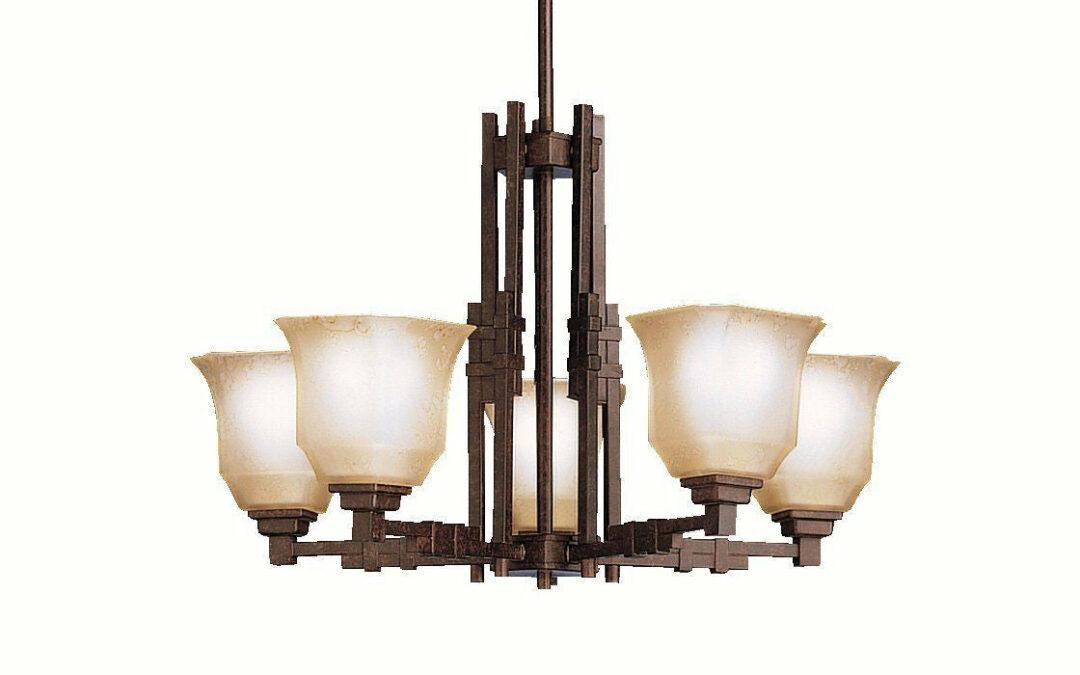 Aztec 34903 by Kichler Lighting Silverton Collection Five Light Hanging Chandelier in Tannery Bronze Finish