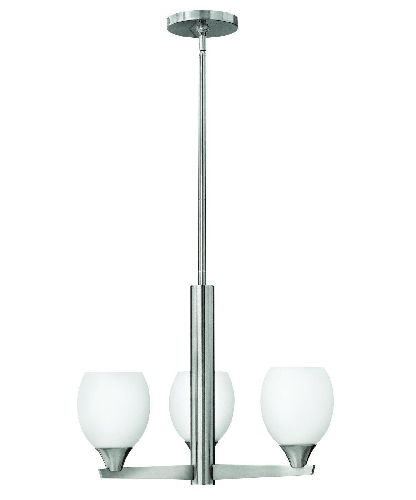 Hinkley Lighting Fredrick Ramond FR45733 BNI Opus Collection Three Light Hanging Pendant Chandelier in Brushed Nickel Finish