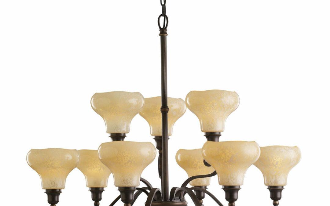 Kichler Lighting 1711 OLZ Nine Light Elliston Collection Hanging Chandelier in Oiled Bronze Finish