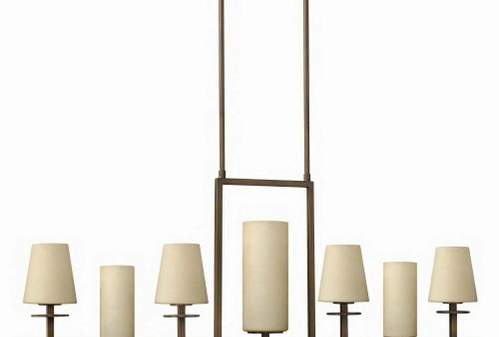 Hinkley Lighting Fredrick Ramond FR40404PRN Candella Collection Seven Light Hanging Linear Island Chandelier in Parisian Finish