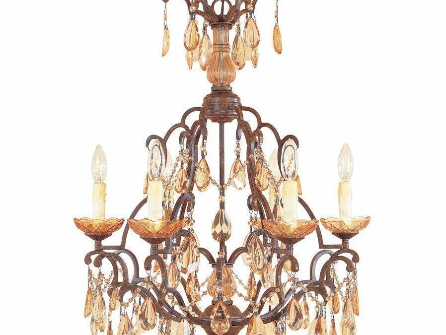 Designers Fountain Lighting 98386-VBR Bollo Collection Six Light Crystal Chandelier in Venetian Bronze Finish