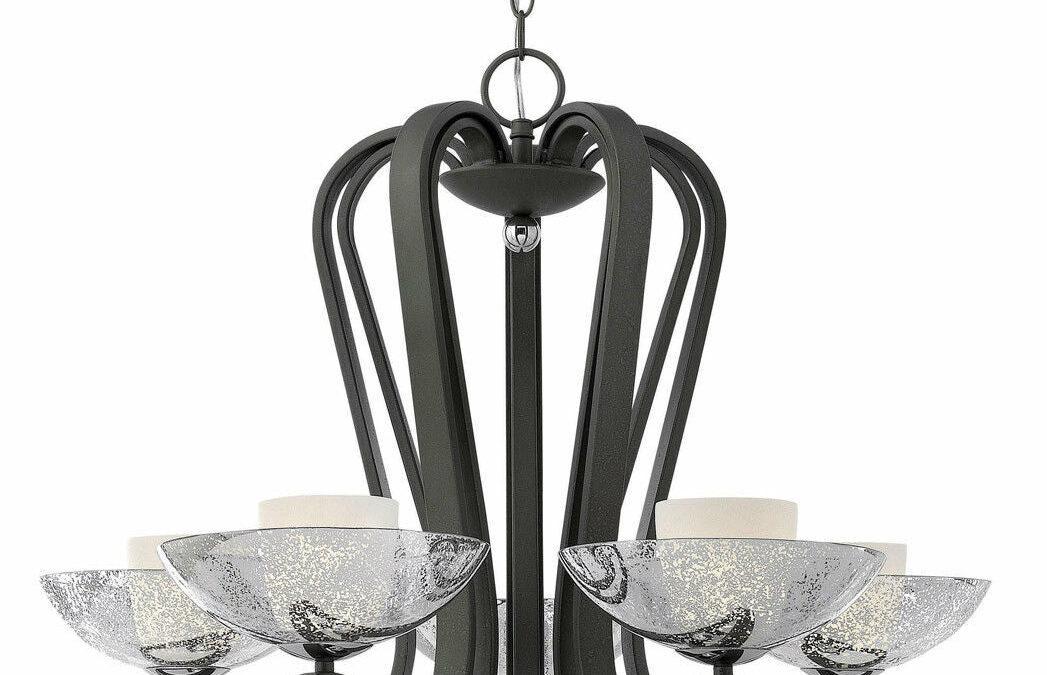 Hinkley Lighting Fredrick Ramond FR40605BKS Muse Collection Five Light Hanging Chandelier in Blacksmith Finish