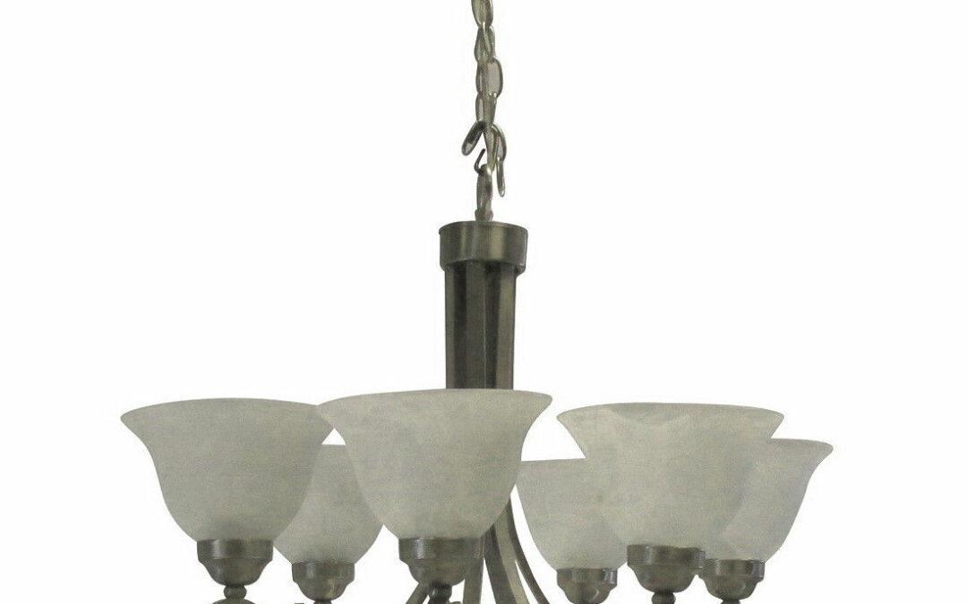 Rainbow EVER 2306 BN Six Light Hanging Chandelier in Brushed Nickel Finish