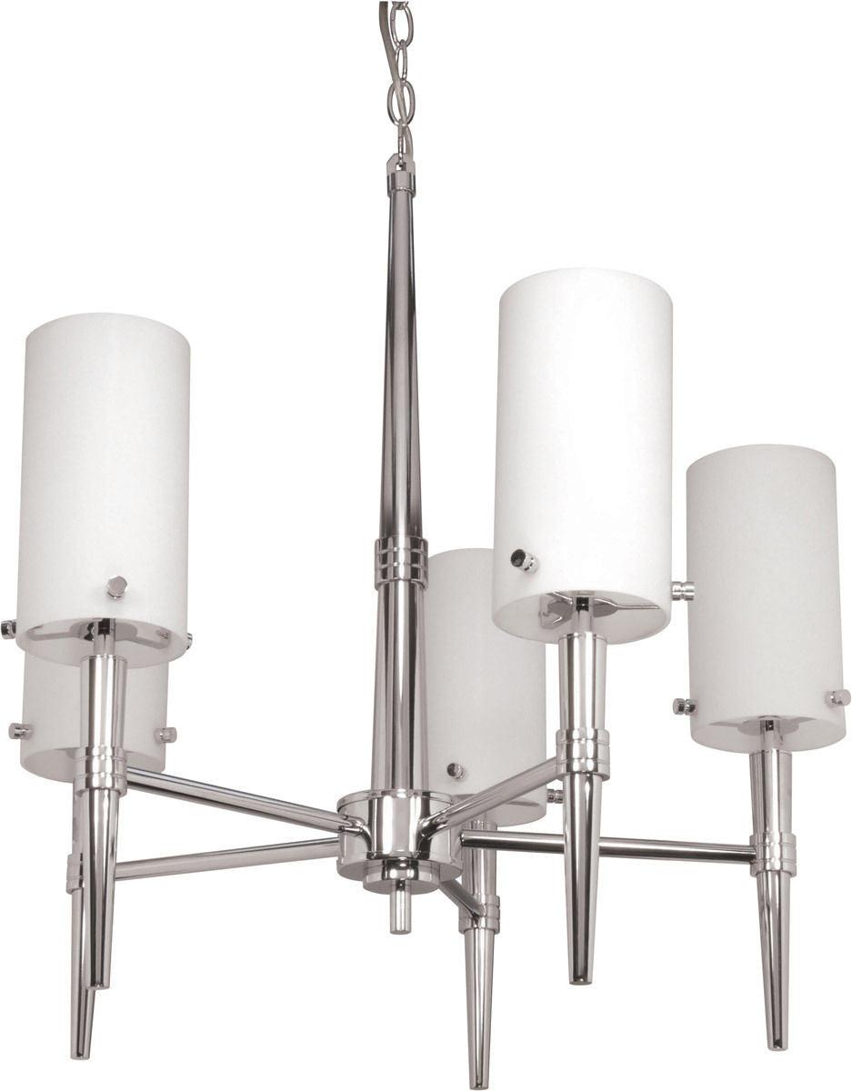 Nuvo Lighting 60-3865 Jet Collection Five Light Energy Efficient GU24 Chandelier in Polished Chrome Finish