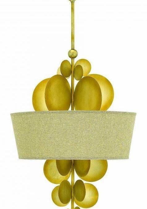 Hinkley Lighting Fredrick Ramond FR31246 SPG Barolo Collection Five Light Hanging Pendant Chandelier in Spanish Gold Finish