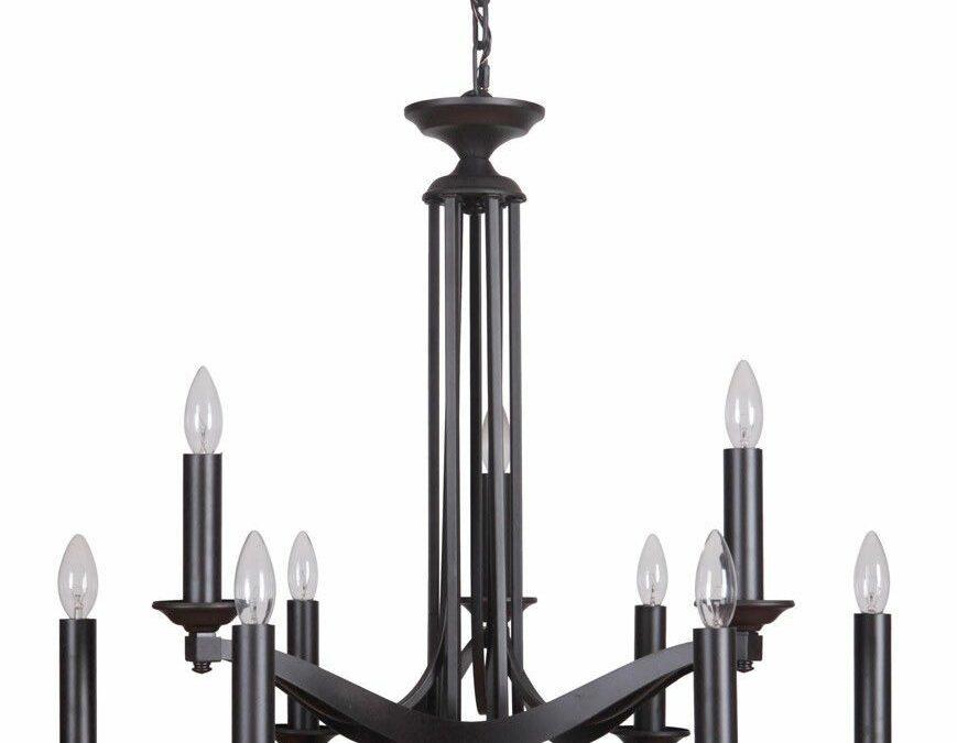 Craftmade Lighting 39029 ESP Sydney Collection Nine Light Hanging Chandelier in Espresso Finish