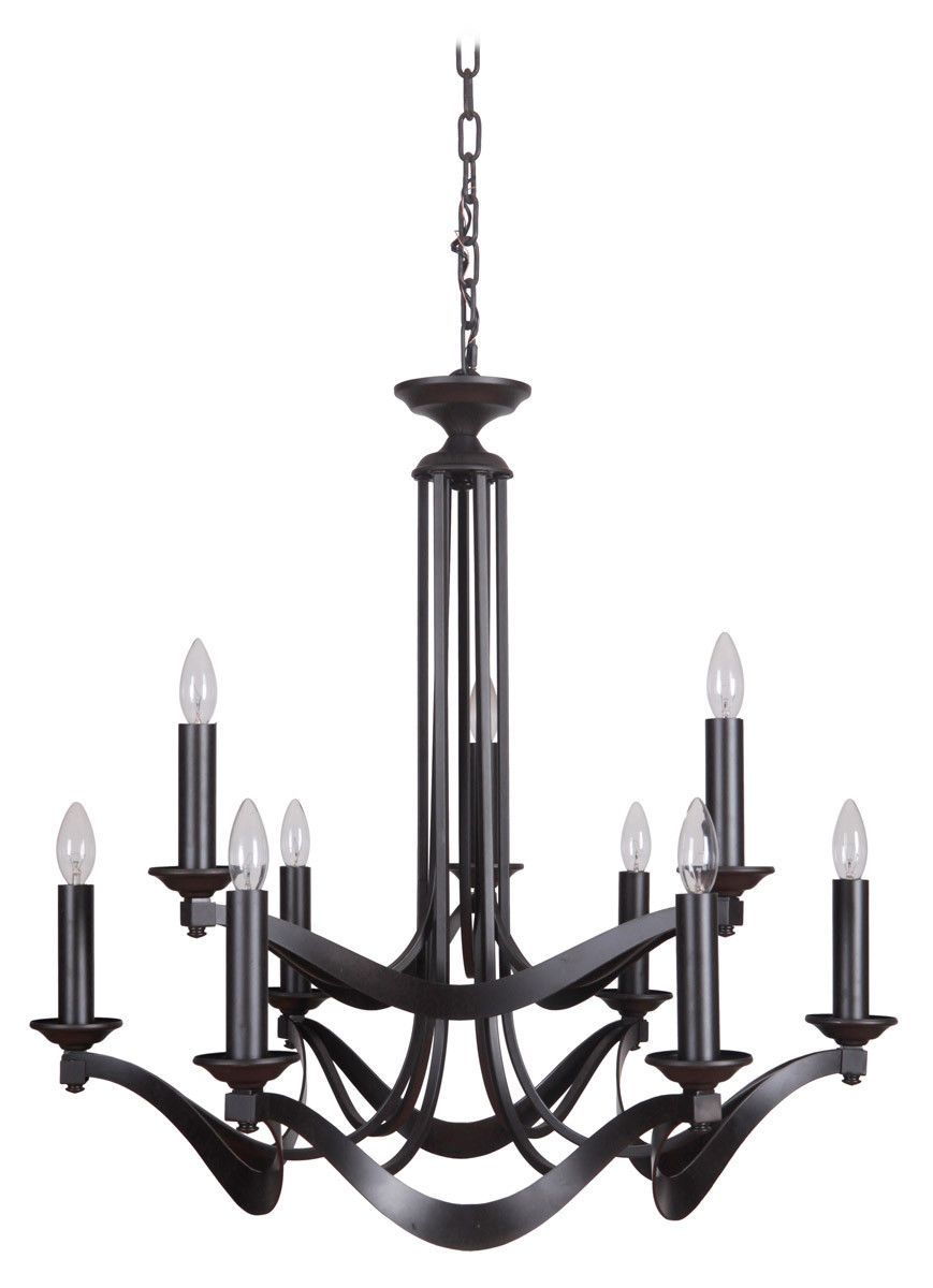 Craftmade Lighting 39029 ESP Sydney Collection Nine Light Hanging Chandelier in Espresso Finish