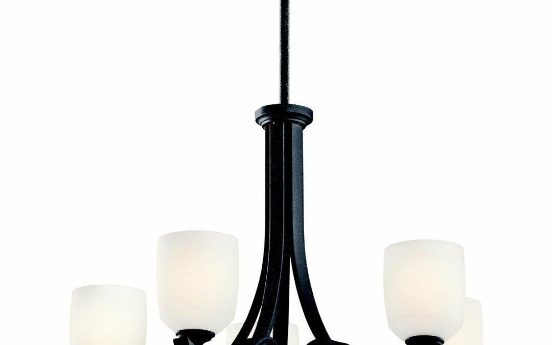 Aztec 34962 by Kichler Lighting Breton Mills Collection Five Light Hanging Chandelier in Distressed Black Finish