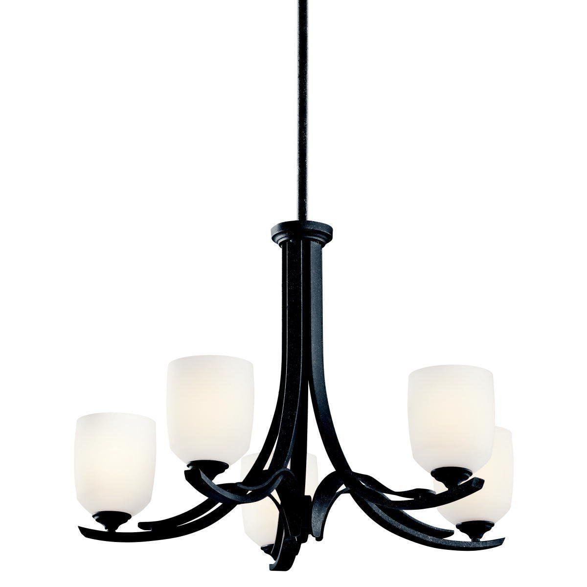 Aztec 34962 by Kichler Lighting Breton Mills Collection Five Light Hanging Chandelier in Distressed Black Finish