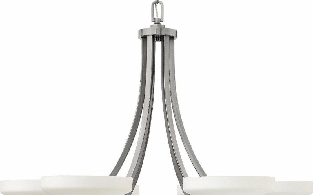 Hinkley Lighting 3966PL Darien Collection Six Light Hanging Chandelier in Polished Antique Nickel Finish