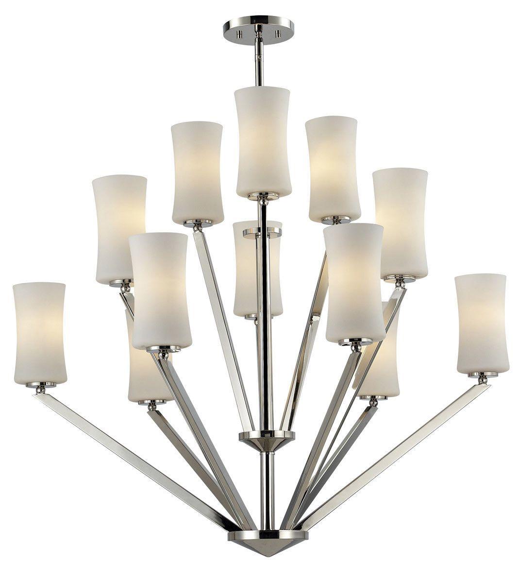 Z-Lite Lighting 608-12-CH Elite Collection Twelve Light Hanging Chandelier in Chrome Finish