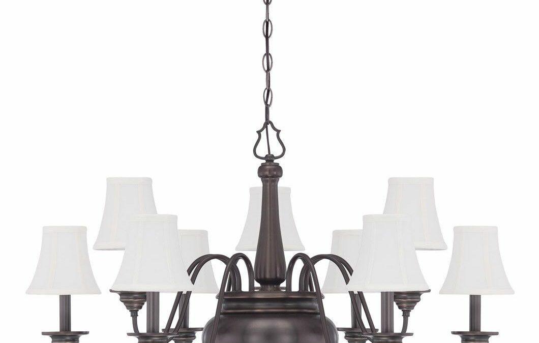 Craftmade Lighting 39629 LB Beaumont Collection Nine Light Hanging Chandelier in Legacy Brass Bronze Finish