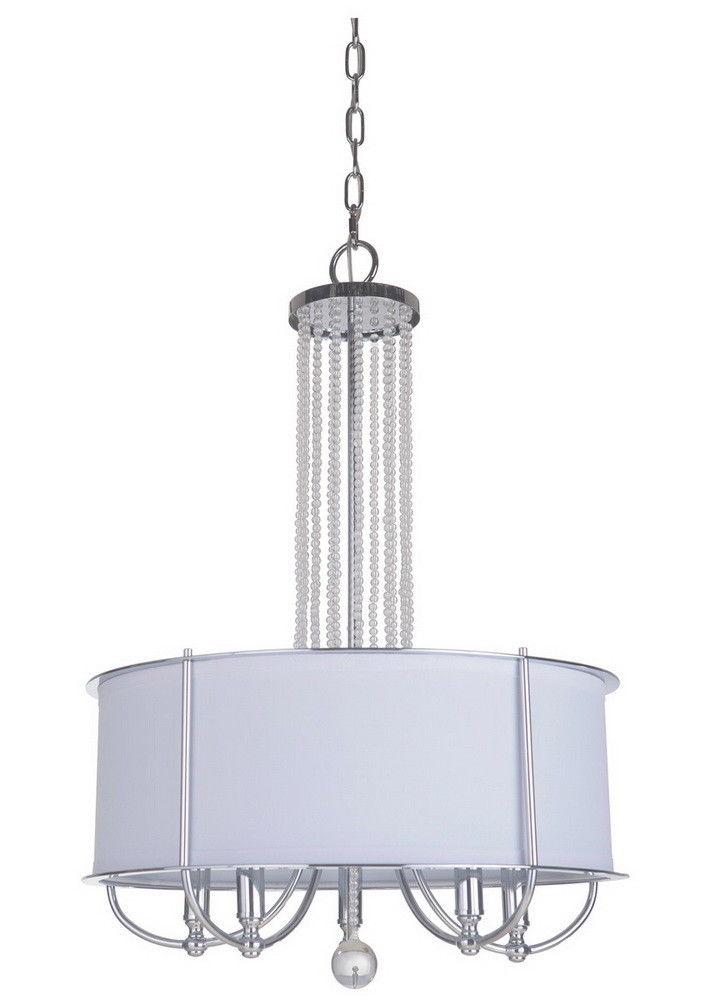 Craftmade Lighting 40695 CH Cascade Collection Five Light Hanging Pendant Chandelier in Polished Chrome Finish