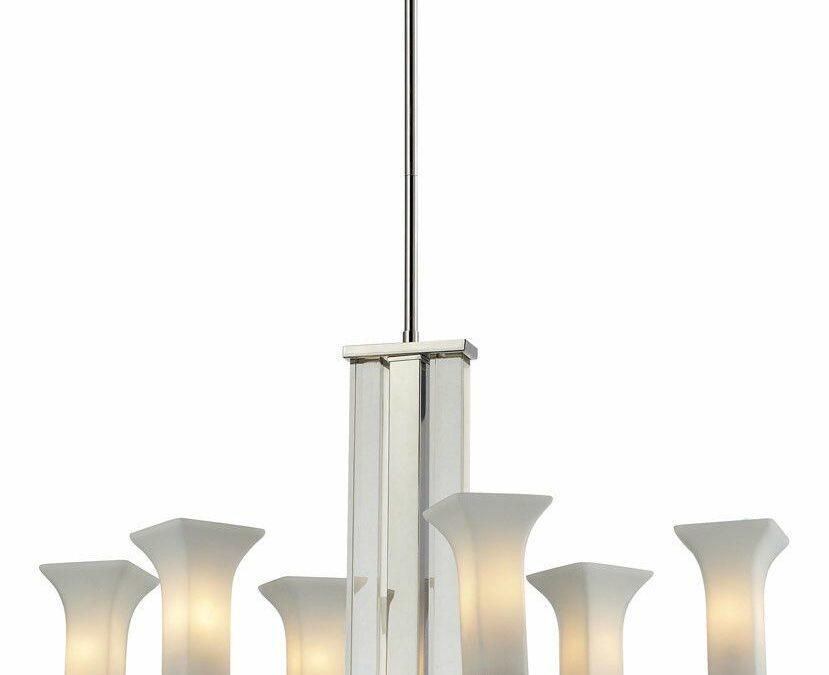 Z-Lite Lighting 611-6-CH Lotus Collection Six Light Hanging Chandelier in Polished Chrome Finish