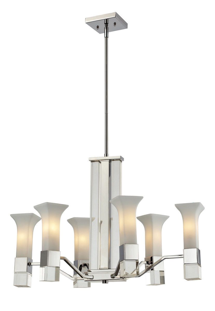 Z-Lite Lighting 611-6-CH Lotus Collection Six Light Hanging Chandelier in Polished Chrome Finish