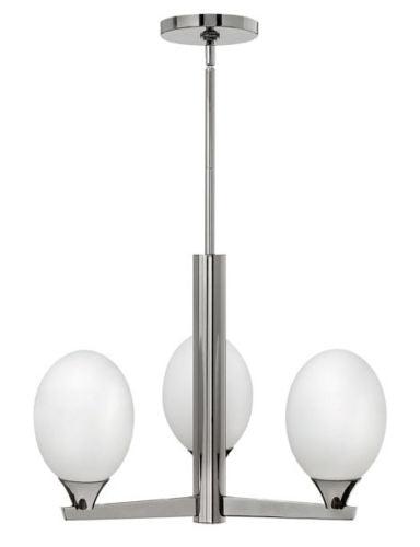 Hinkley Lighting Fredrick Ramond FR45733 BCM Opus Collection Three Light Hanging Pendant Chandelier in Black Chrome Finish