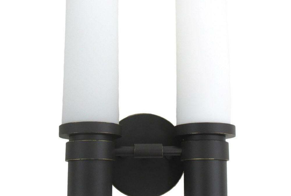 Oxygen Lighting 2-595-195 Two Light Pebble Collection Energy Efficient Fluorescent Wall Sconce in Old World Bronze Finish