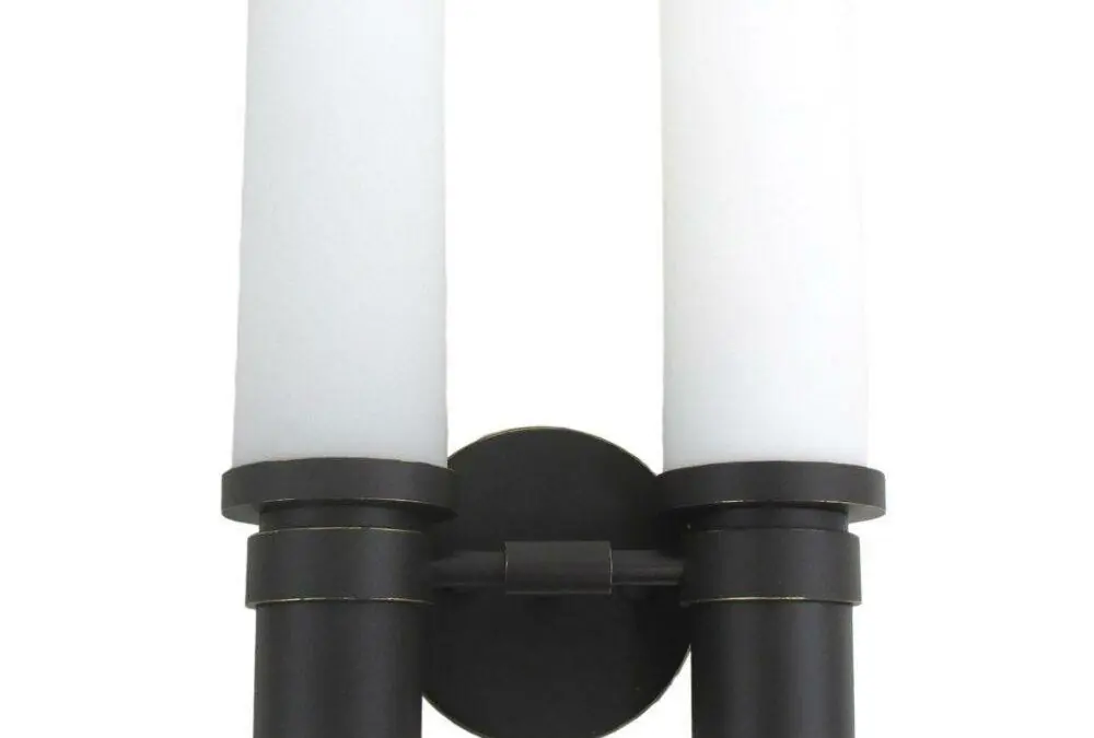 Oxygen Lighting 2-595-195 Two Light Pebble Collection Energy Efficient Fluorescent Wall Sconce in Old World Bronze Finish