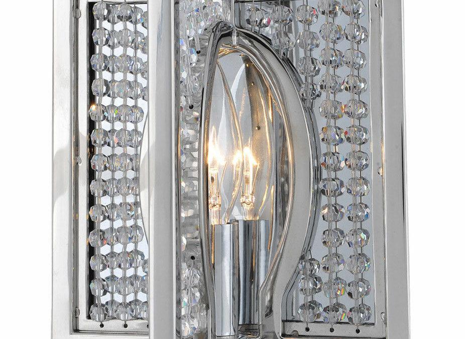 Kalco Lighting 10130-010-FR001 Rockefeller Collection One Light Wall Sconce in Polished Chrome Finish