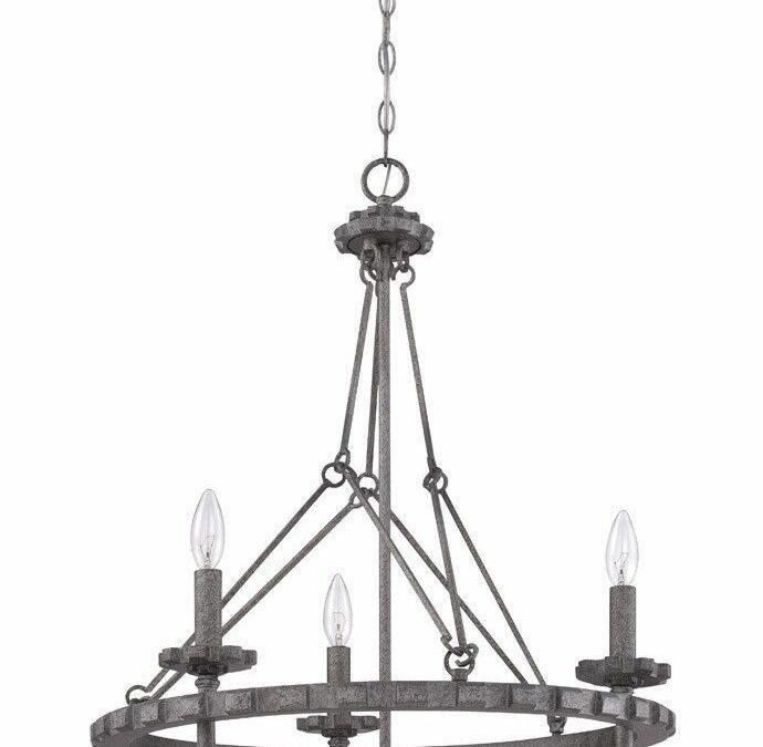 Craftmade Lighting 38633 AGV Prime Collection Three Light Hanging Chandelier in Aged Galvanized Finish