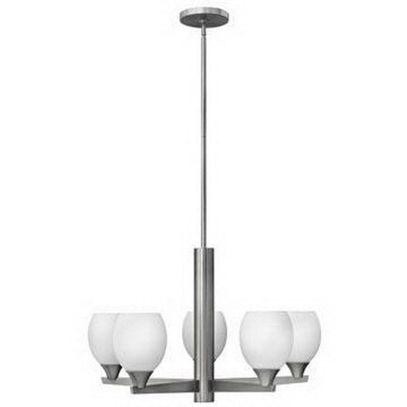 Hinkley Lighting Fredrick Ramond FR45735 BNI Opus Collection Five Light Hanging Pendant Chandelier in Brushed Nickel Finish